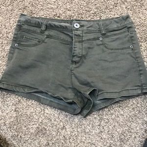 Green Jean shorts